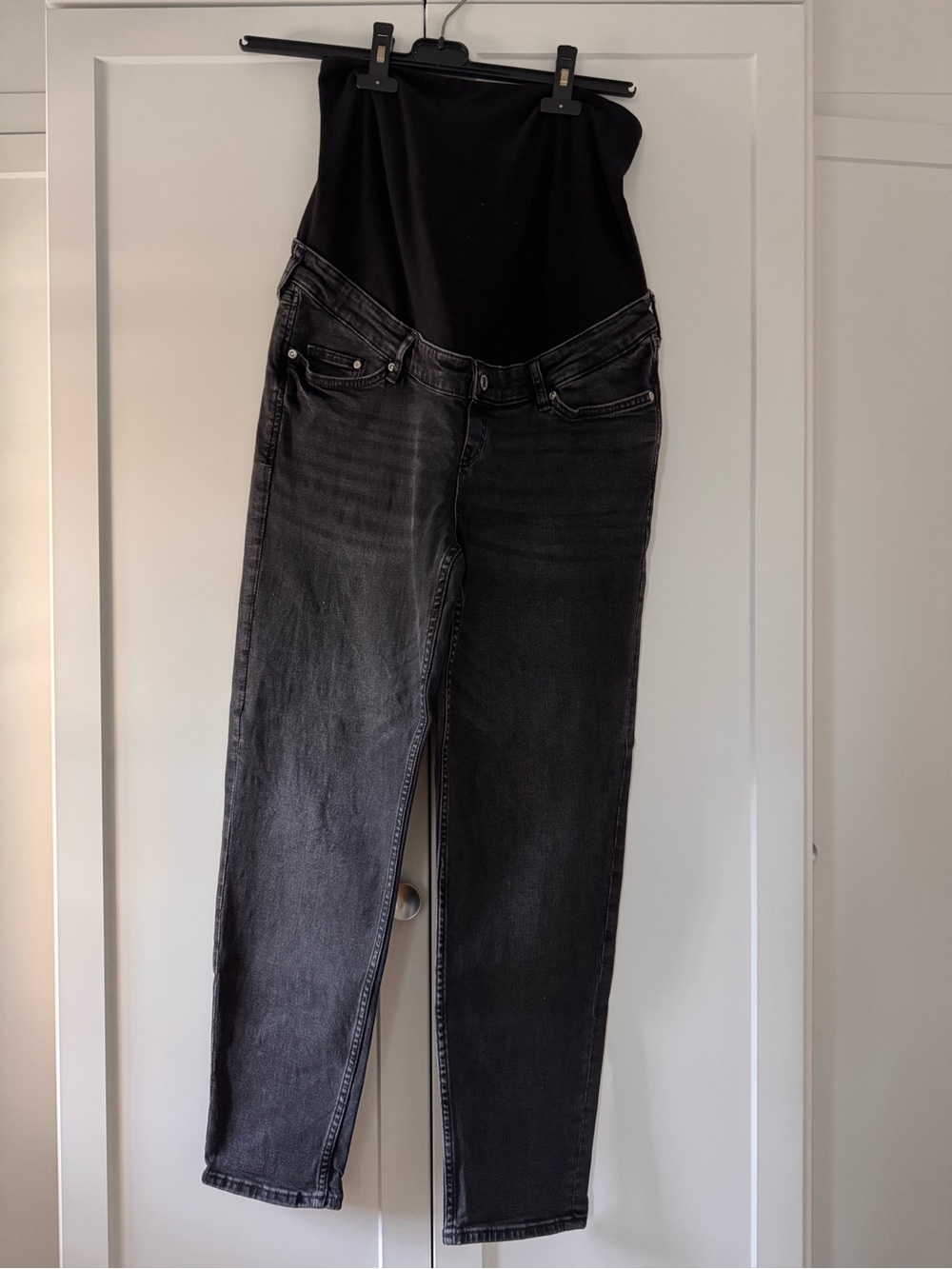 H&M Black Maternity Boyfriend Jeans with Overbump Panel